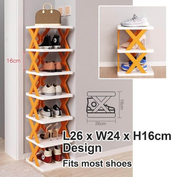 6 Tier Shoe Stackable Storage Rack Organizer - Image 3