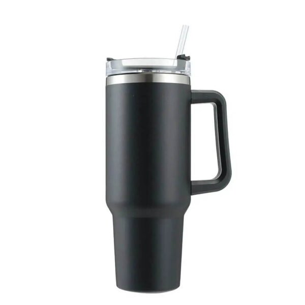 Stainless Steel Vacuum Flask with Straw 900ml - Image 3