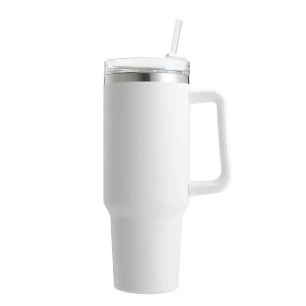 Stainless Steel Vacuum Flask with Straw 900ml - Image 2